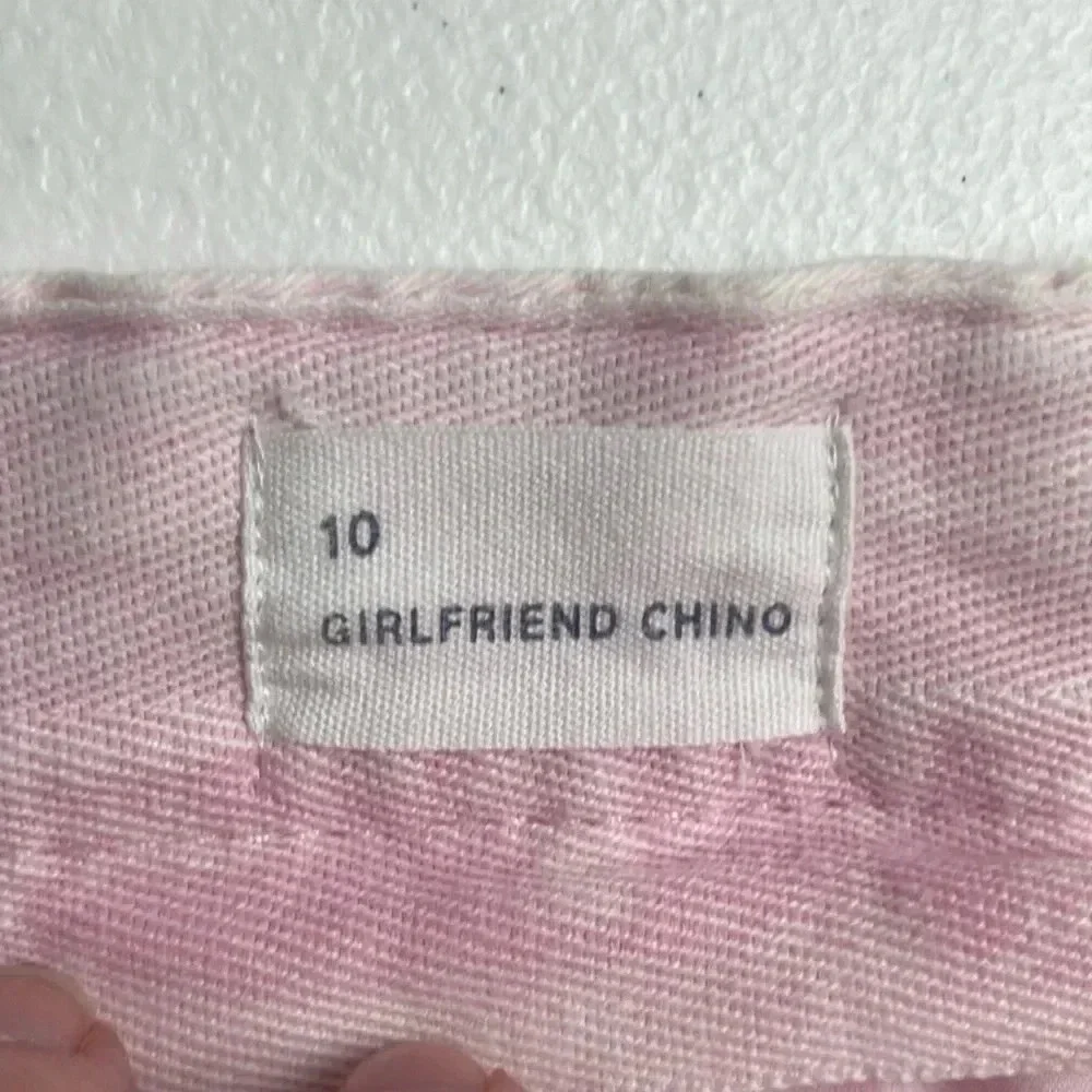 Gap Pink & White Girlfriend Chino Pants - Size 10 - Picture 4 of 5